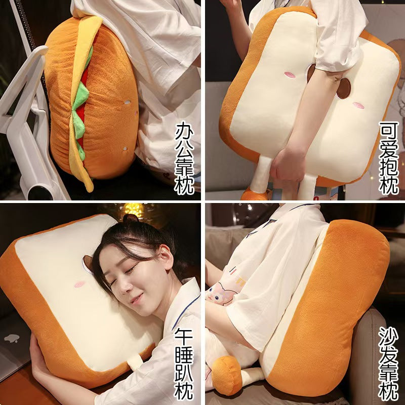 Hamburger Toast Pillow