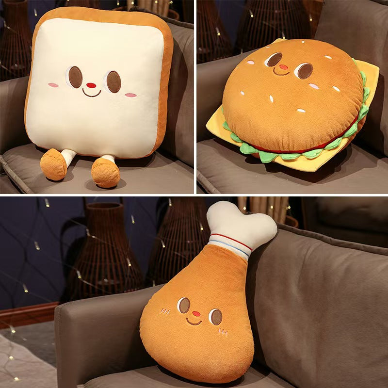 Hamburger Toast Pillow